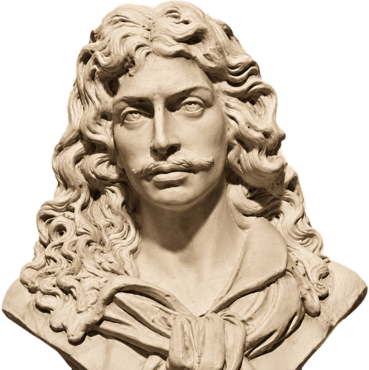 Estatueta do Prêmio Molière: busto claro de Molière